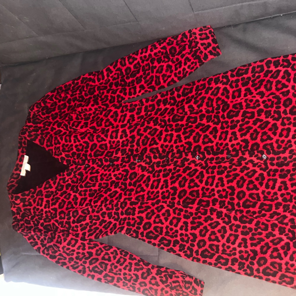 Michael Kors Red Leopard Print Dress size 4